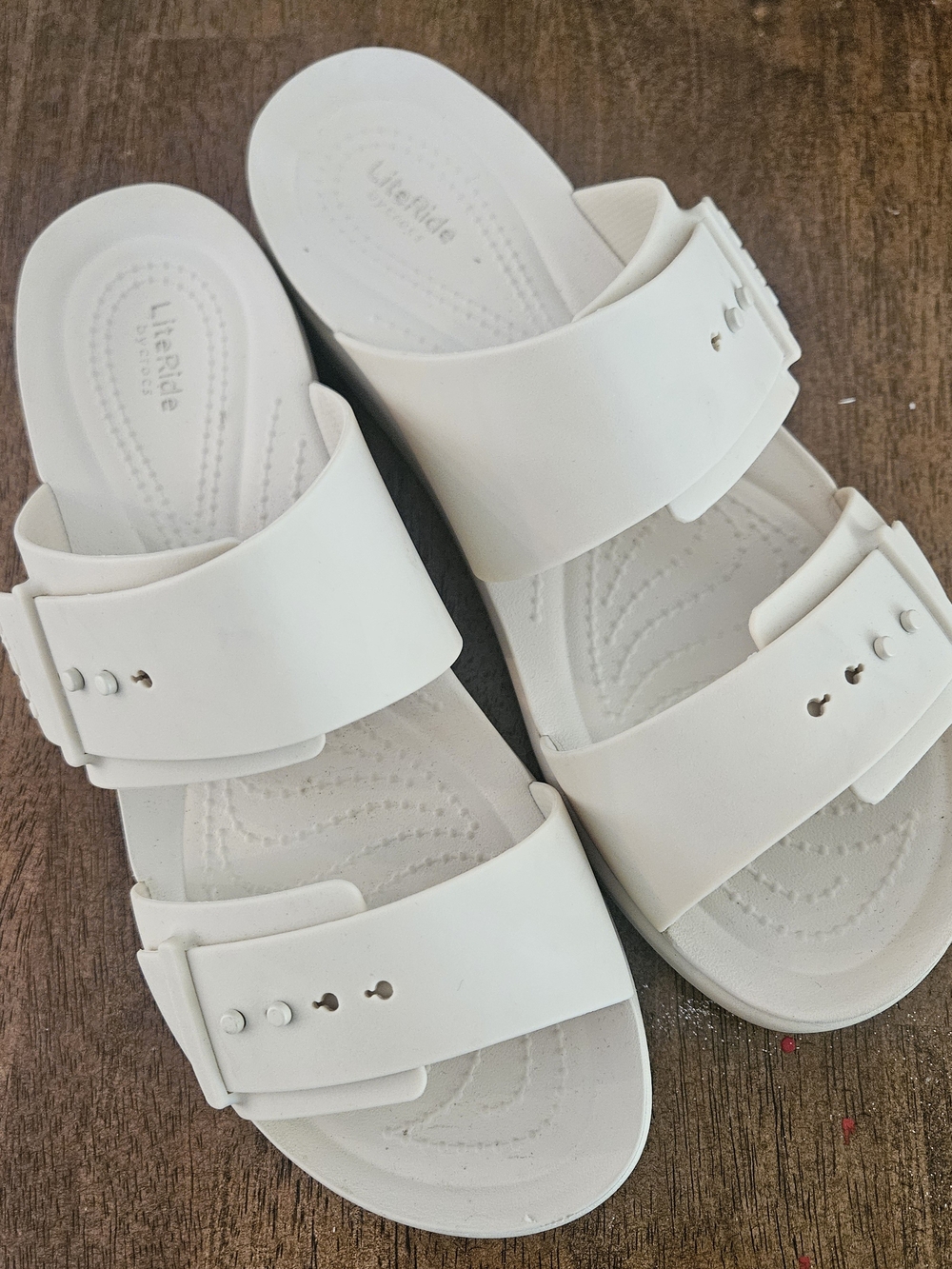 CROCS Women's White Double-Strap Slide Sandals